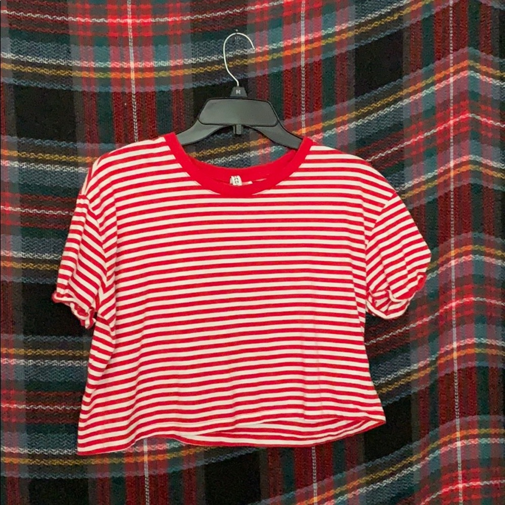 red striped crop top